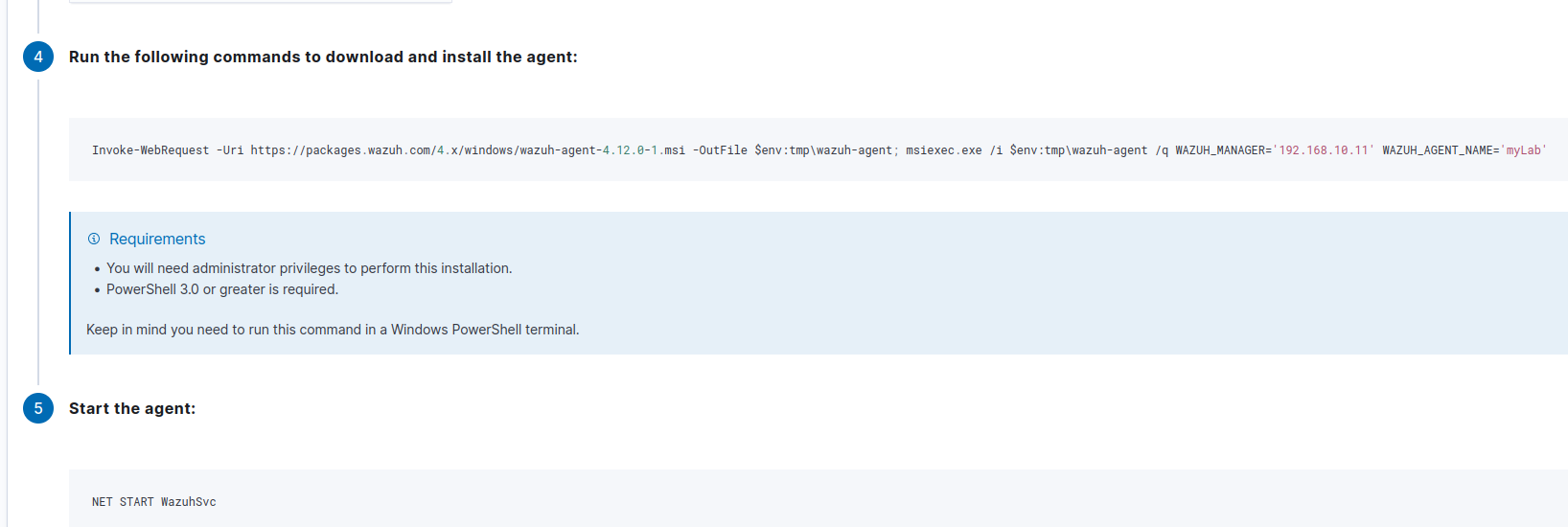 Deploying Agent Command